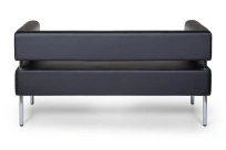 Трехместный диван МС Euroforma / Экокожа Euroline / Черный 9100 / 1530×630×750