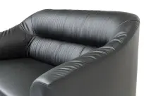 Двухместный диван Райт Вуд Euroforma / Экокожа Euroline / Черный 9100 / 1450×850×920