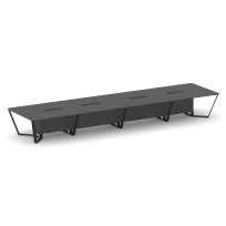 Стол для переговоров прямоугольный Steel Meet KD-PR.B.SP-20 / Тиквуд Светлый – Металл Черный / 6400×1600×750