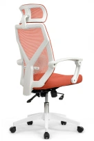 Кресло OLIVER W-203AC Белый пластик/Синяя сетка 640×640×1150-1230