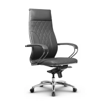 Кресло для руководителя Метта L 1m 44M/K_17838_Кожа перфорированная NewLeather – Черный