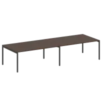 Metal System Quattro Перег. стол (2 столешницы) на П-образном м/к 40БП.ПРГ-2.5 Акация/Антрацит металл 3600*1235*750