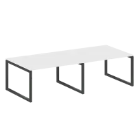 Metal System Quattro Перег. стол (2 столешницы) на О-образном м/к 50БО.ПРГ-2.3 Акация/Антрацит металл 2800*1235*750