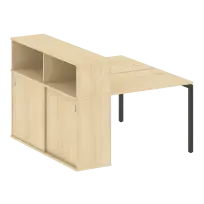 Metal System Quattro Р. ст. с шкафом-купе на П-образном м/к 40БП.РС-СШК-2.1 Т Акация/Антрацит металл 1410*1475*1098