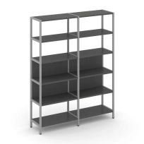 Двухсекционный стеллаж пятиярусный Shelf System SN.STM-521 Вяз Благородный/Металл Антрацит 1590×400×1980