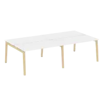 Onix Wood Рабочая станция OW.D.RS-4.3.7 Белый бриллиант/Дуб светлый/Белый металл 2760*1475*750