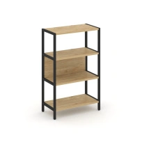 Односекционный стеллаж трехъярусный Shelf System SN.STM-311 Тиквуд Светлый/Металл Черный 810×400×1246