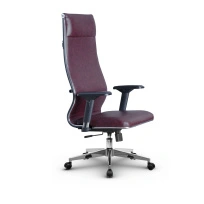 Кресло для руководителя Метта L 1m 42/4D_17834_Кожа перфорированная NewLeather – Темно-коричневый
