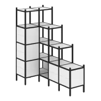 Loft Угловой внутренний стеллаж наборный VR.L-42 Тиквуд тёмный/Белый металл 862×1694×1869