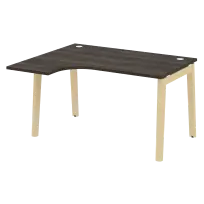 Onix Wood Стол эргономичный левый OW.SA-3 (L) Белый бриллиант/Дуб светлый/Белый металл 1380*1180*750 (800/460)