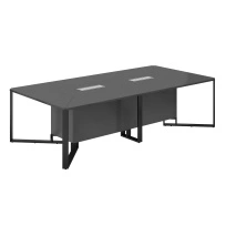 Стол переговорный Spider 2400х1200х750 / Цвет: американский орех/графит, лючок СВ234.600.B  - черный, 1 шт. / QZ.0102.BW.GF