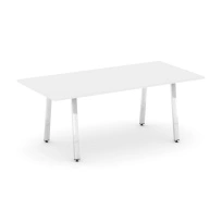 Стол для переговоров без лючка на А-образном металлокаркасе Style Project Direct Lux M-SN-6A.SPRG-198.3 Тиквуд Светлый/Нержавеющая Сталь/Хром 1980×980×750