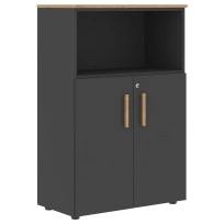 Шкаф с малыми дверьми и топом FMC 80.3(Z) Черный графит/Черный графит 802×429×1215 FORTA