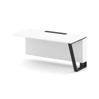 Сектор переговорного стола завершающий правый Steel Meet KD-PR.B.SPZO-16(R) / Тиквуд Светлый – Металл Черный / 1600×800×750