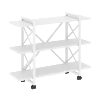 Loft Стеллаж на колесных опорах-3 полки VR.L-MST.K-3.8V Тиквуд тёмный/Чёрный металл 1200×400×968