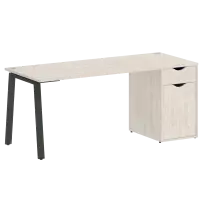 Home Office Стол офисный VR.SP-3-178.1.A Денвер светлый/Белый металл 1780×720×750