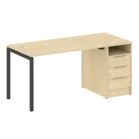 Metal System Quattro Р. ст. с тумбой на П-образном м/к 40БП.РС-СТП-1.2 Акация/Антрацит металл 1612*720*750