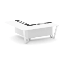 Проходной угловой модуль левый Steel Meet KM-PR.B.SPPOU-20(L) / Тиквуд Светлый – Графит Глянец – Металл Белый / 2000×2000×750