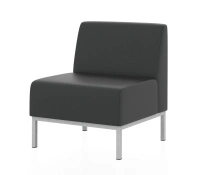 Мягкое кресло Компакт Euroforma / Искуственная шесть Kardif / Серый 10 / Черный / 600×620×770