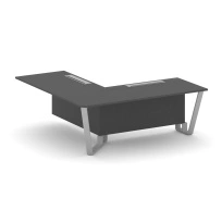 Проходной угловой модуль левый Steel Meet KD-PR.B.SPPOU-20(L) / Тиквуд Светлый – Металл Серый / 2000×2000×750