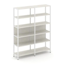 Двухсекционный стеллаж пятиярусный Shelf System SN.STM-521 Вяз Благородный/Металл Белый 1590×400×1980
