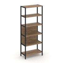Односекционный стеллаж пятиярусный Shelf System SN.STM-511 Тиквуд Светлый/Металл Черный 810×400×1980