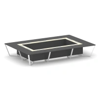 Стол для переговоров прямоугольный Steel Meet KM-PR.B.SP-20K / Тиквуд Светлый – Графит Глянец – Металл Белый / 4800×3200×750