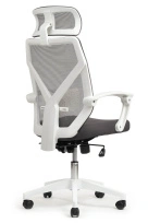 Кресло OLIVER W-203AC Белый пластик/Синяя сетка 640×640×1150-1230