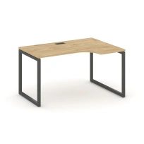 Стол офисный рабочий эргономичный правый Style Project SN-4O.SPA-001(R) Тиквуд Светлый / Металл Черный 1380×600 / 980×750
