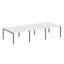 Metal System Quattro Р. ст. на 6 раб. места на П-образном м/к 40БП.СМ-6.2 Акация/Антрацит металл 3600*1475*750
