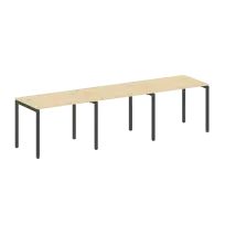 Metal System Quattro Р. ст. на 3 раб. места на П-образном м/к 40БП.СМ-3.1 Акация/Антрацит металл 3000*720*750