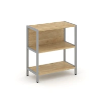 Односекционный стеллаж двухярусный Shelf System SN.STM-211 Тиквуд Светлый/Металл Серый 810×400×879