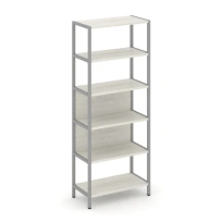 Односекционный стеллаж пятиярусный Shelf System SN.STM-511 Тиквуд Светлый/Металл Серый 810×400×1980