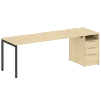 Metal System Quattro Р. ст. с тумбой на П-образном м/к 40БП.РС-СТП-1.5 Акация/Антрацит металл 2212*720*750