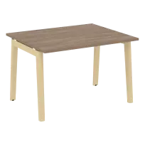 Onix Wood Стол переговорный (1 столешница) OW.PRG-1.2 Белый бриллиант/Дуб светлый/Белый металл 1180×980×750