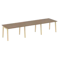 Onix Wood Стол переговорный (3 столешницы) OW.PRG-3.2 Белый бриллиант/Дуб светлый/Белый металл 3540×980×750