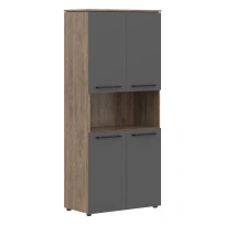 Шкаф для документов с 2-мя комплектами глухих малых дверей Morris Trend MHC 85.4 Сосна Нордик/Антрацит 854×423×1956