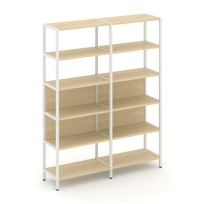 Двухсекционный стеллаж пятиярусный Shelf System SN.STM-521 Вяз Благородный/Металл Белый 1590×400×1980