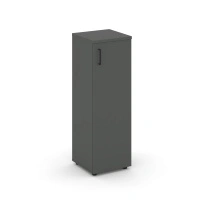 Шкаф для документов средний узкий правый с глухой дверью Style Project  SN.STU.E-204(R) / Акация Лорка – Белый – Черные ручки / 400×400×1203