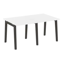 Onix Wood Стол переговорный (2 столешницы) OW.PRG-2.0 Белый бриллиант/Дуб светлый/Белый металл 1560×980×750