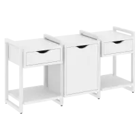 Loft Тумба на регулируемых опорах наборная. Вариант №6 VR.L-TN-6.O Тиквуд тёмный/Чёрный металл 1440×460×719