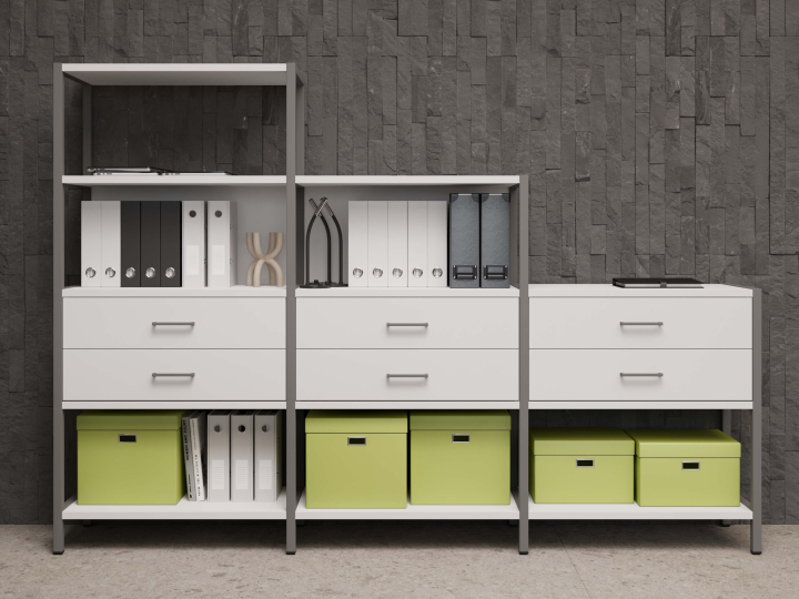 Мебель для персонала Shelf System цвет Белый / Металл Серый