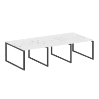 Metal System Quattro Р. ст. на 6 раб. места на О-образном м/к 40БО.СМ-6.1 Акация/Антрацит металл 3000*1475*750