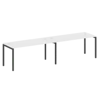 Metal System Quattro Р. ст. на 2 раб. места на П-образном м/к 40БП.СМ-2.4 Акация/Антрацит металл 3200*720*750