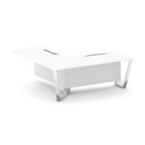 Проходной угловой модуль левый Steel Meet MD-PR.B.SPPOU-20(L) / Тиквуд Светлый – Нержавеющая Сталь – Хром / 2000×2000×750