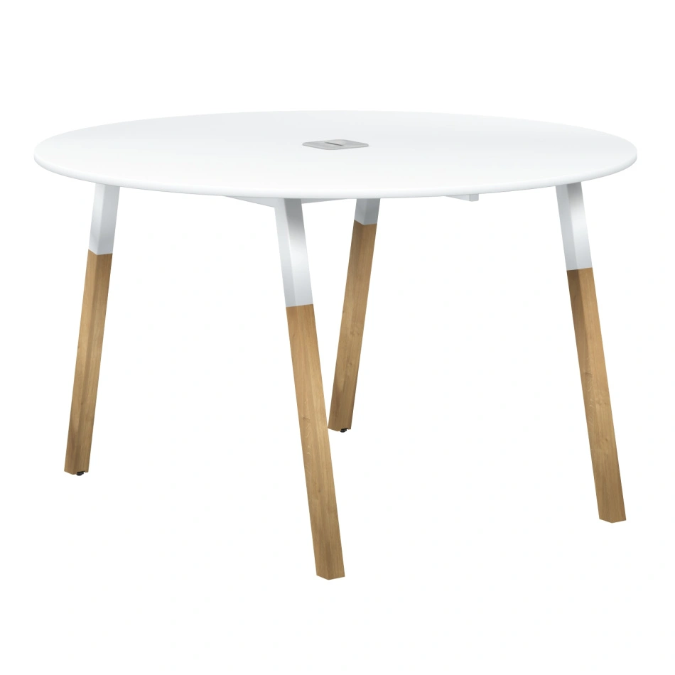 Стол FRST 1250 Белый премиум/Белый-Бук 1250×1250×733 FORTA