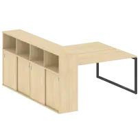 Metal System Quattro Р. ст. с шкафом-купе на О-образном м/к 40БО.РС-СШК-4.4 Т Акация/Антрацит металл 2010*2332*1098