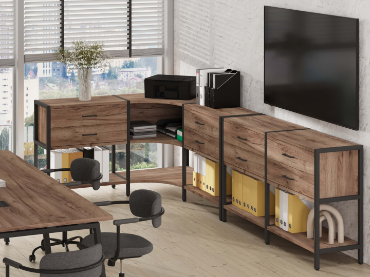 Мебель для персонала Shelf System цвет Дуб Табак / Металл Антрацит