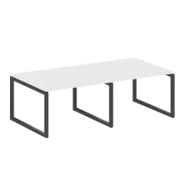 Metal System Quattro Перег. стол (2 столешницы) на О-образном м/к 50БО.ПРГ-2.2 Акация/Антрацит металл 2400*1235*750