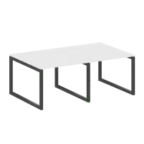 Metal System Quattro Перег. стол (2 столешницы) на О-образном м/к 50БО.ПРГ-2.1 Акация/Антрацит металл 2000*1235*750